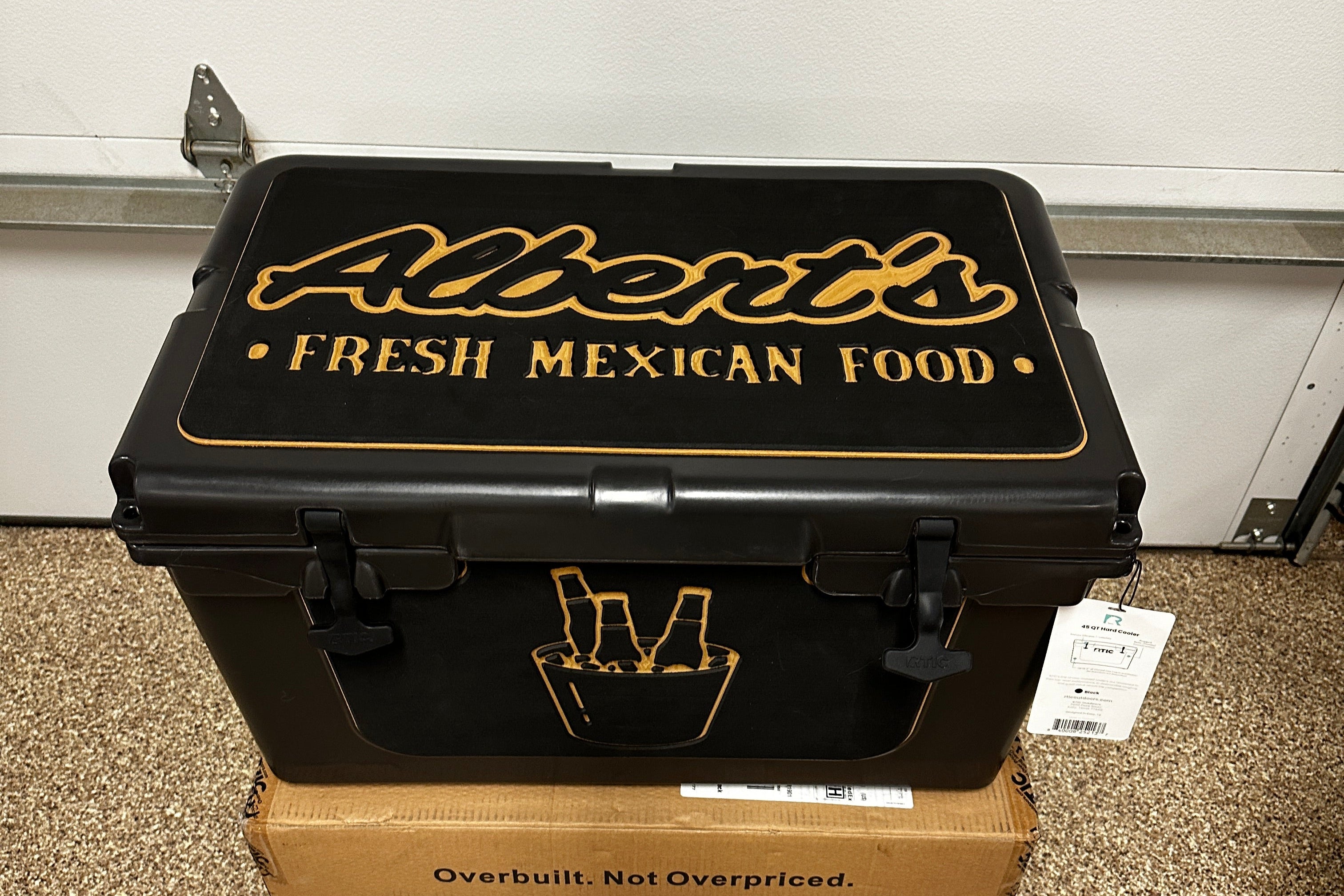 alberts taco shop, custom yeti, cooler with eva foam