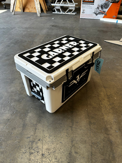 checkered cooler pad, custom foam yeti, rtic with checkers