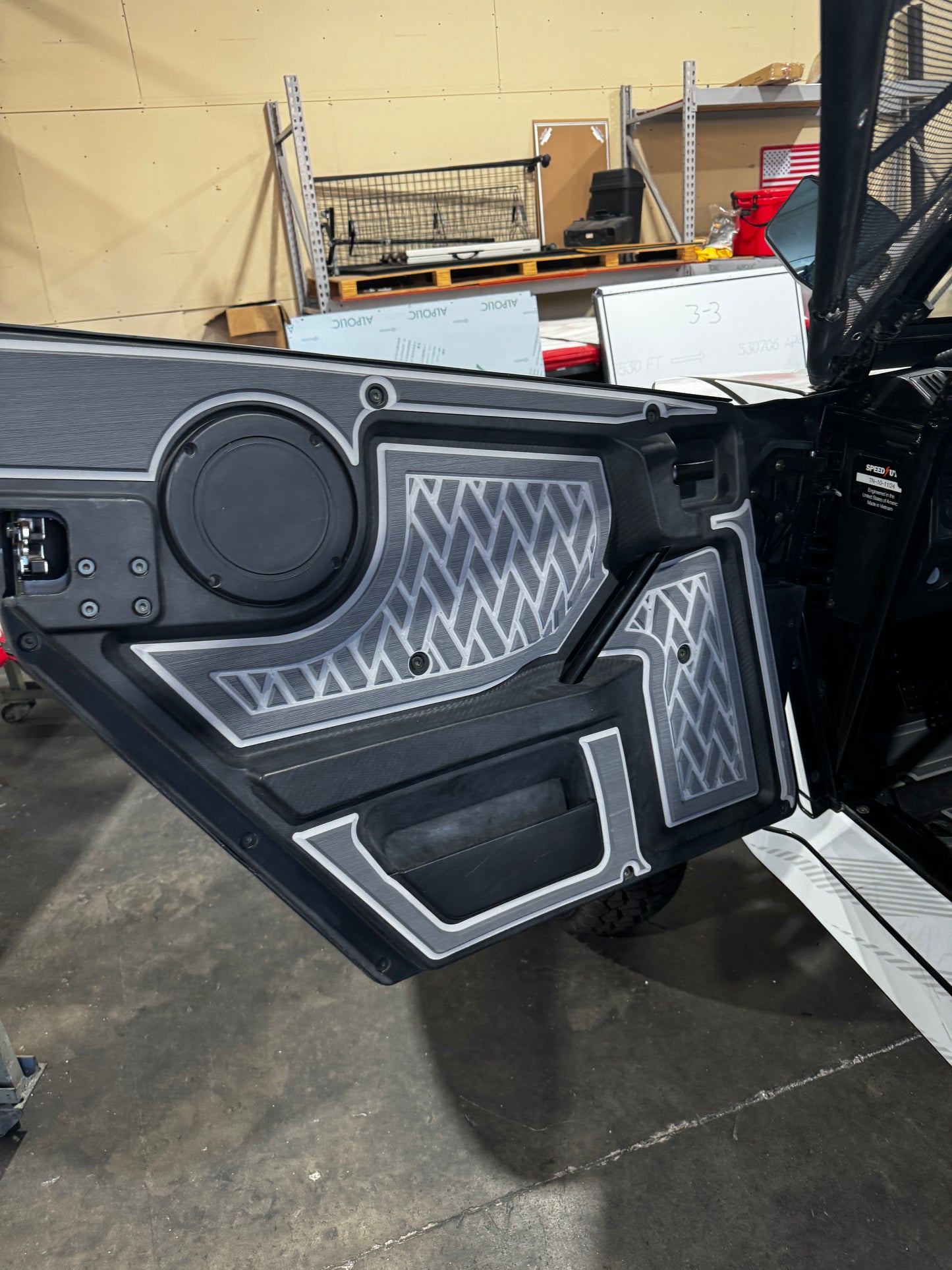 aftermarket door with foam kits on speed utv
